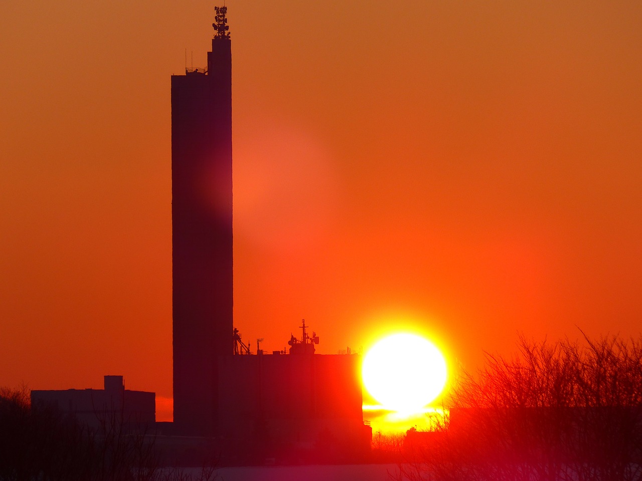 Image - sun fireball sunset afterglow