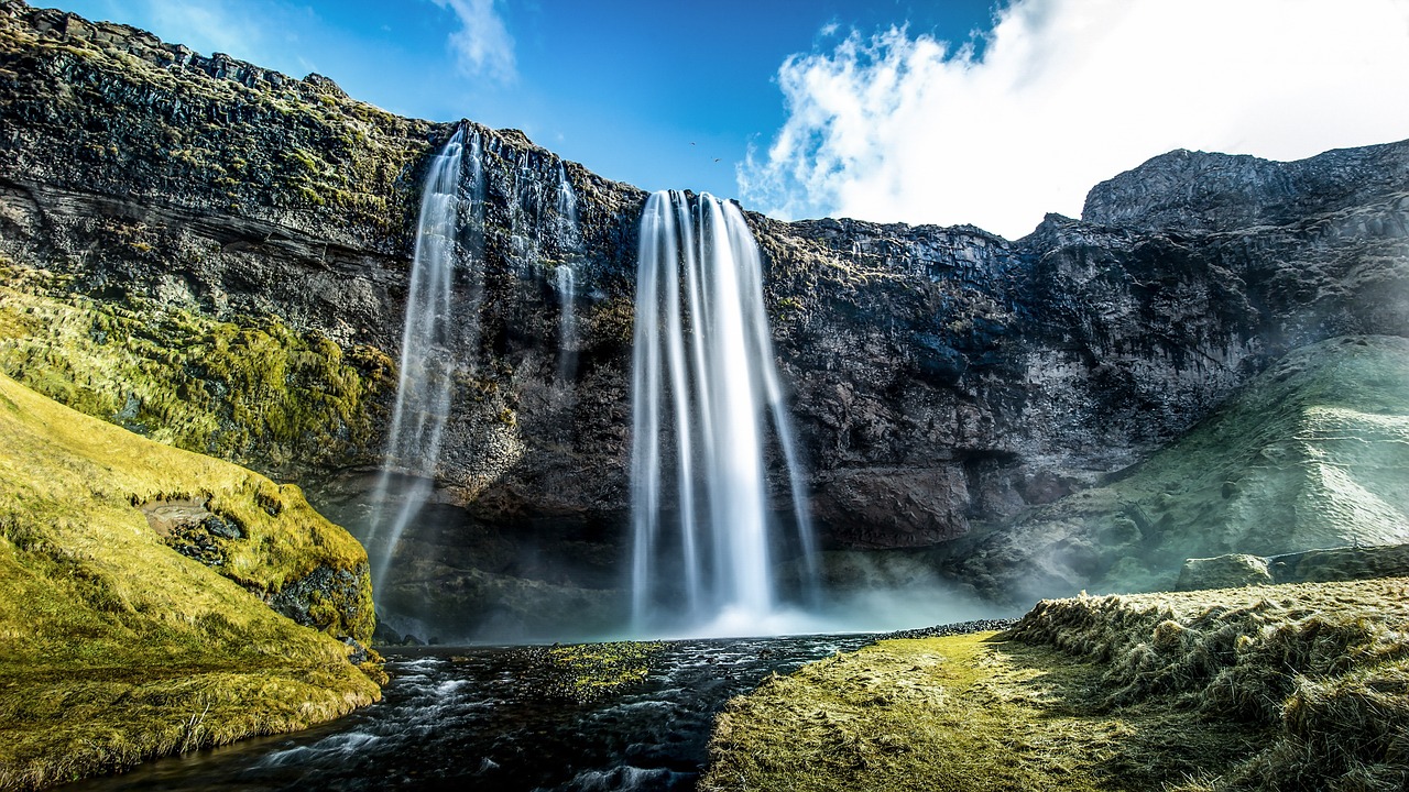 Image - waterfall cliff stream river water