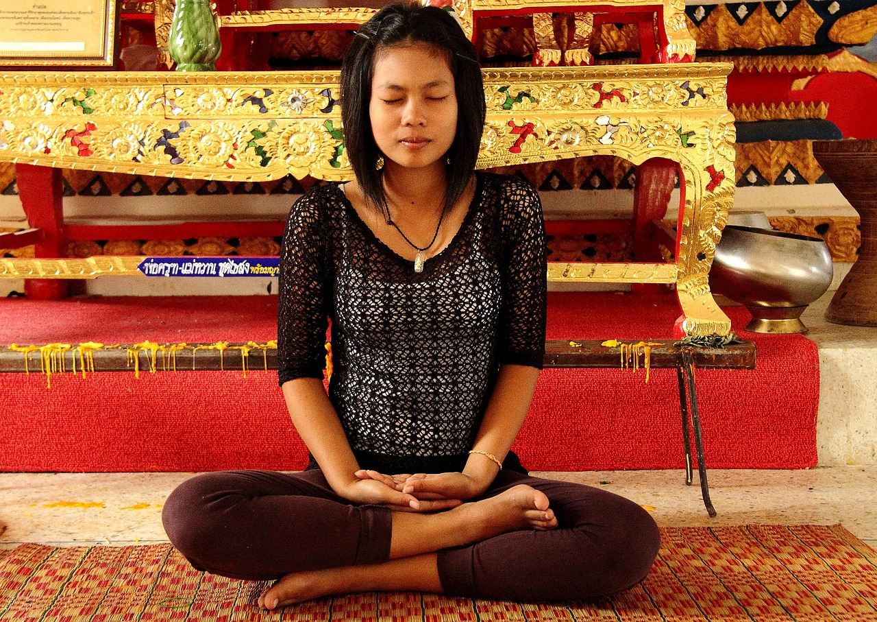 Image - meditation girl temple quiet