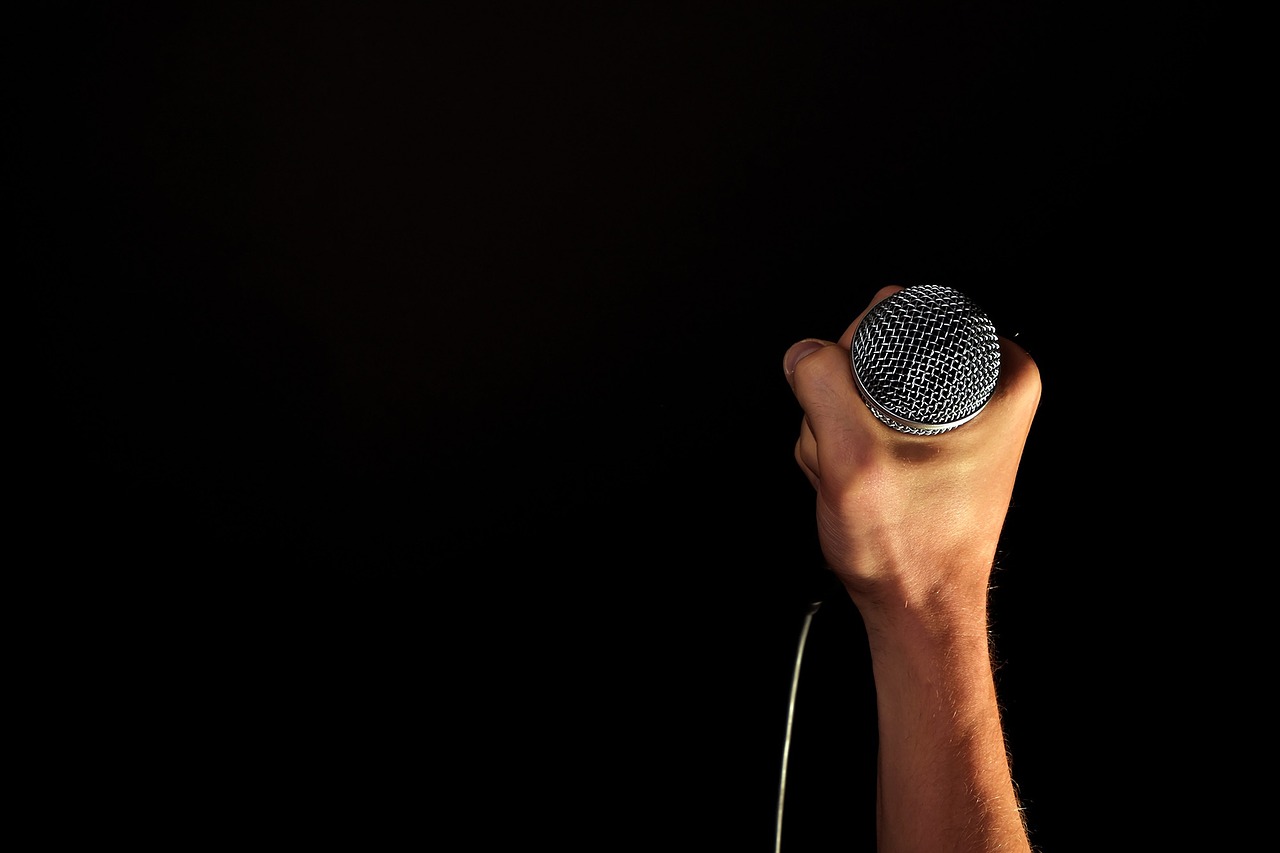 Image - hand microphone mic hold fist