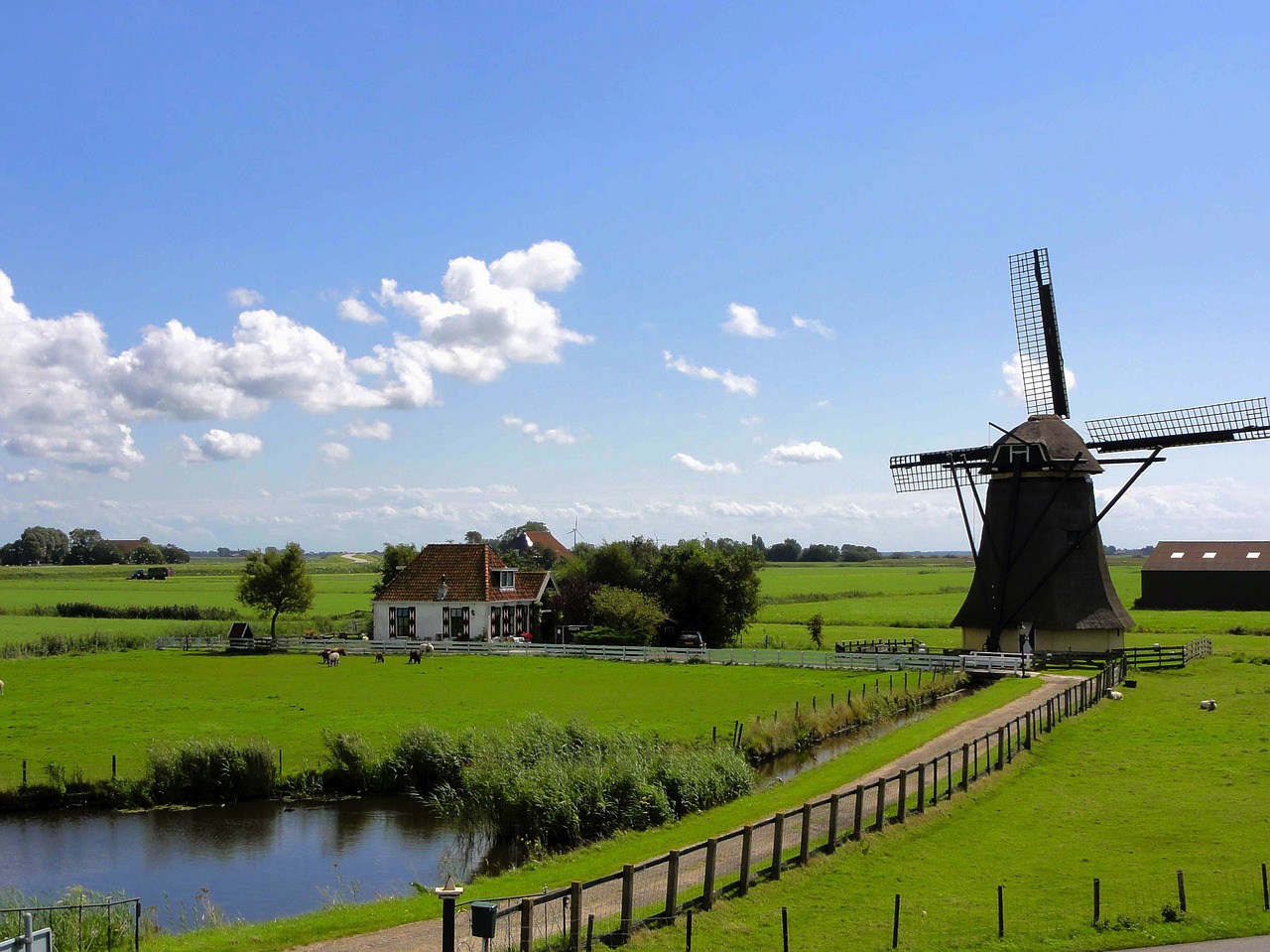 Image - netherlands landscape sky clouds