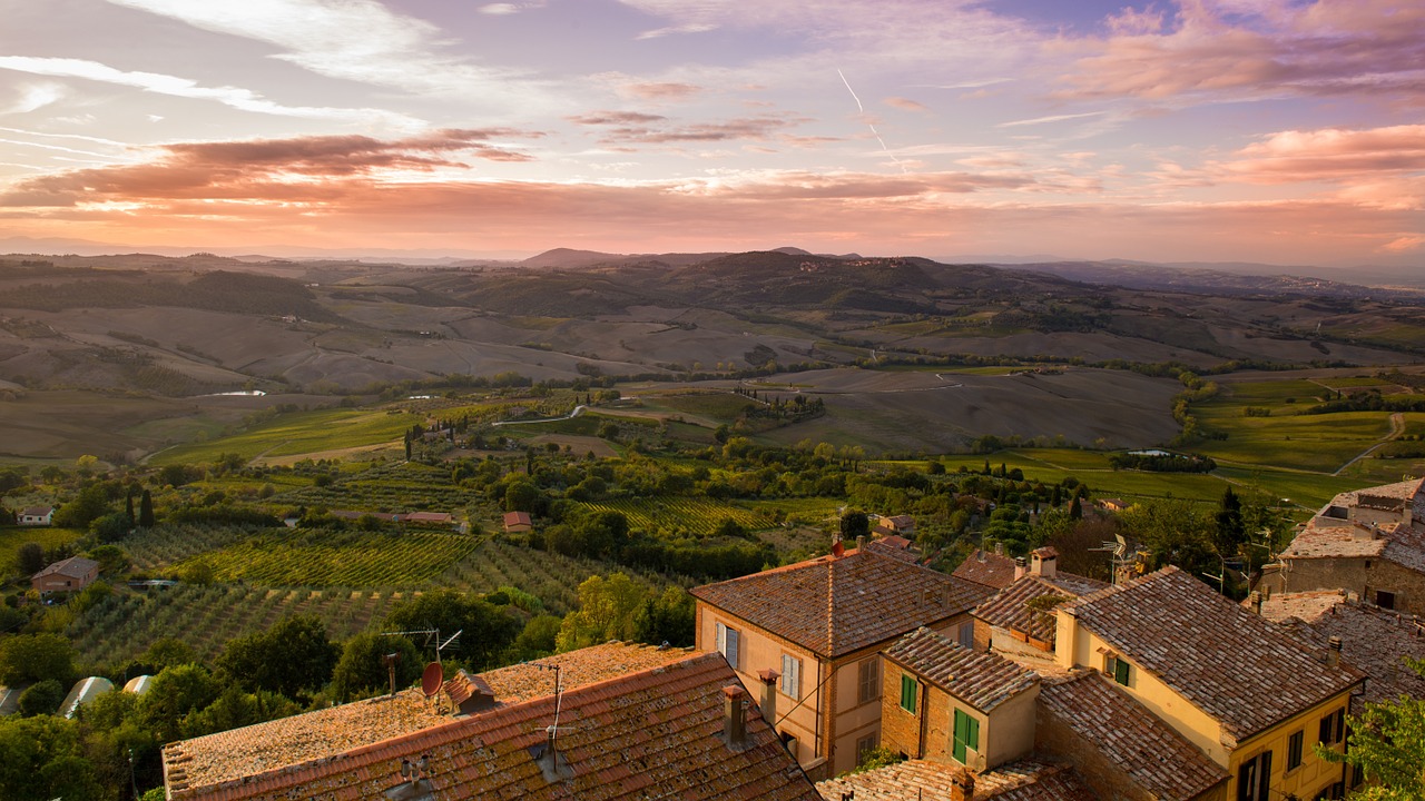 Image - tuscany italy view landscape hills