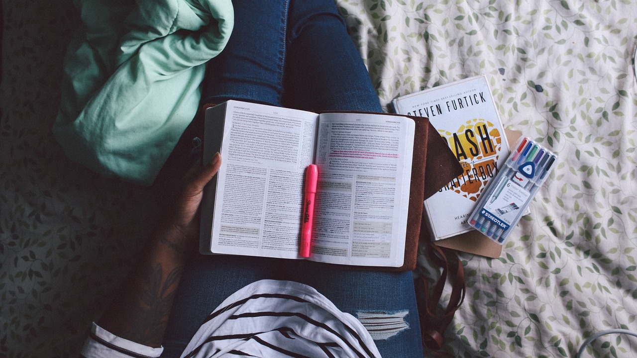 Image - person reading studyin bed books