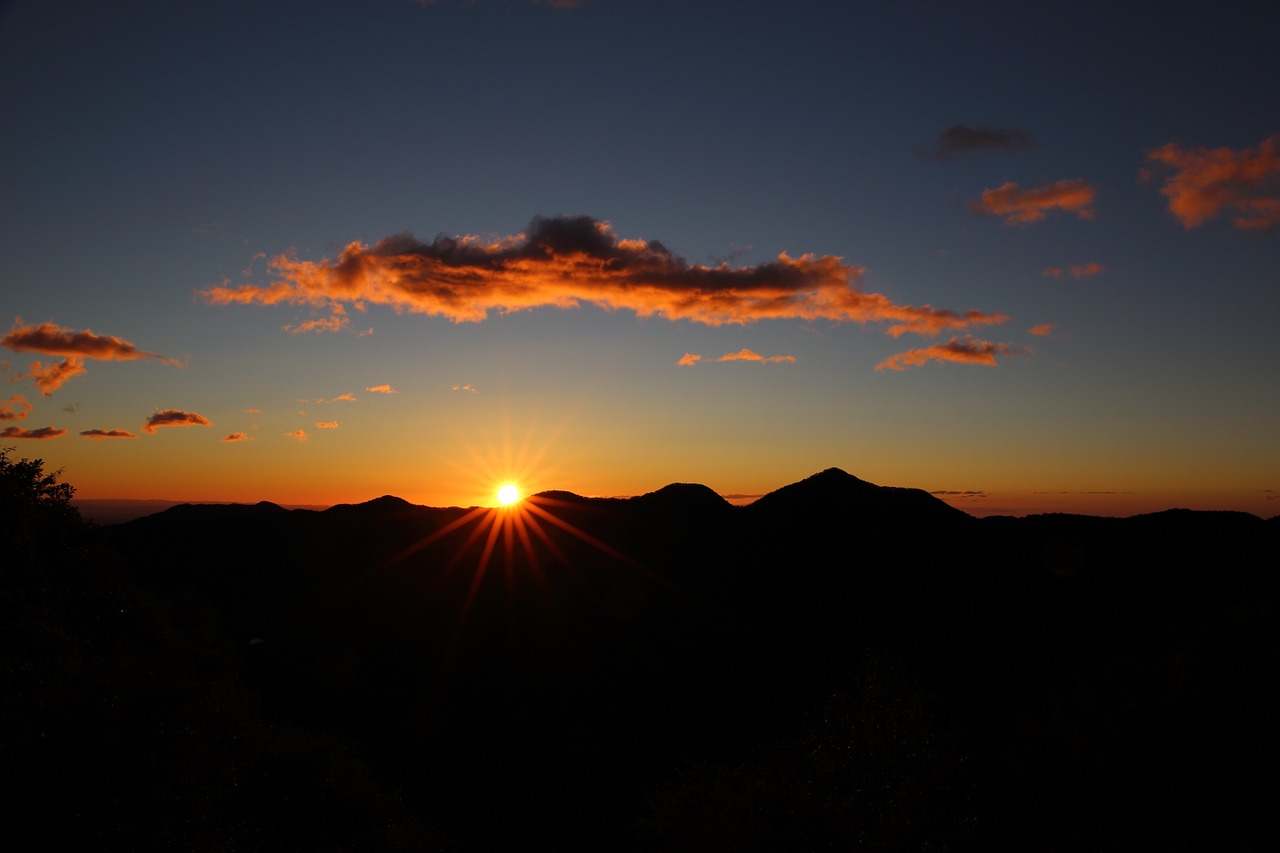 Image - sunset sky hills silhouette