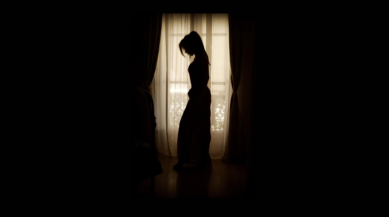 Image - woman standing window silhouette